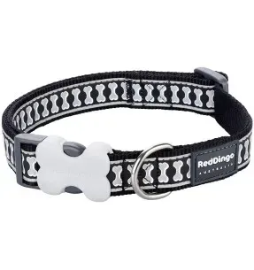 Kaelarihm koerale, helkurpaelaga Reflective Bones Black (Red Dingo)