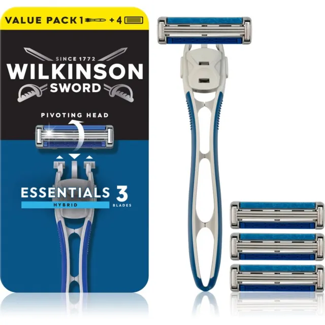 Wilkinson Sword Essentials 3 Hybrid Raseerija + varuotsik 4 tk