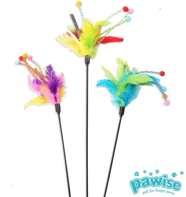 Mänguasi kassile, ritv sulgedega Feather Wand (Pawise)