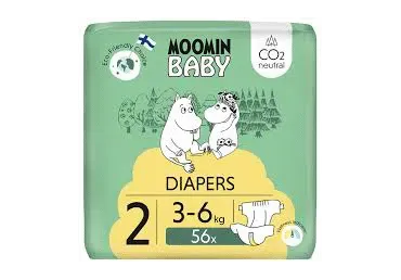 Mähkmed Nr2 3-6kg, Moomin Baby, 56 tk