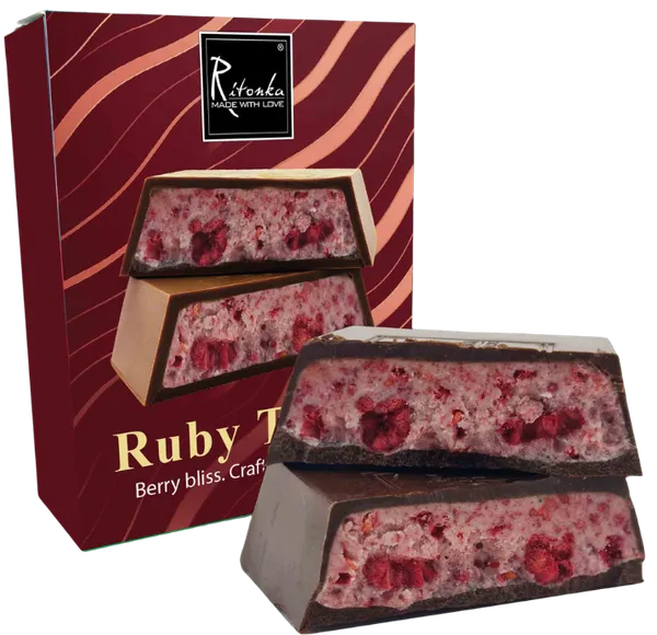 Piimašokolaad vaarikatäidisega RUBY TOUCH
