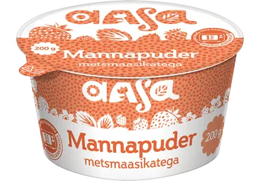 Mannapuder metsmaasikatega AASA 6% 200g