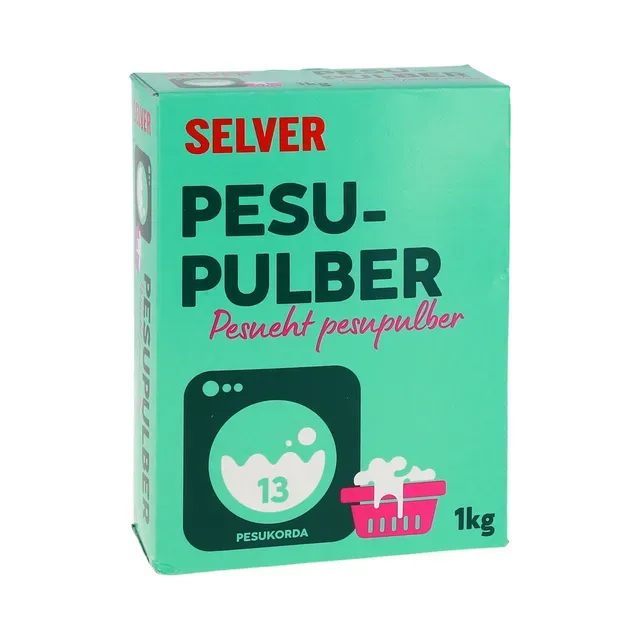 Pesupulber valgele ja värvilisele pesule, SELVER, 1 kg