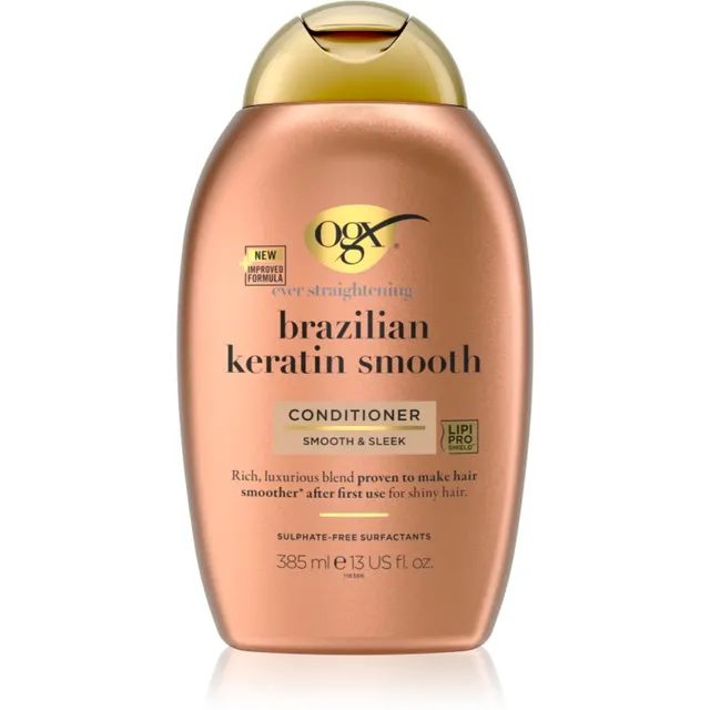 OGX Brazilian Keratin Smooth Silendav palsam säravate ja pehmete juuste jaoks 385 ml
