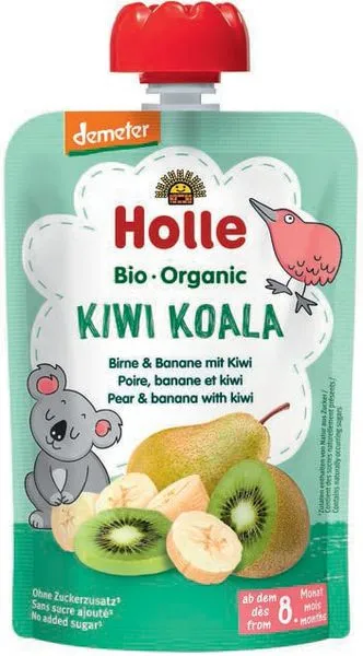 KIWI KOALA pirn-, banaani- ja kiivipüree beebidele alates 8. elukuust, biodünaamiline