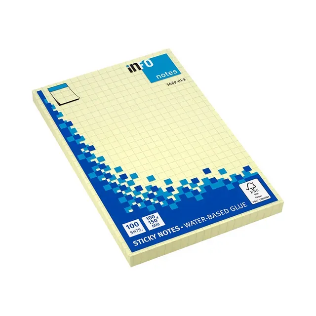 Märkmepaber ruuduline 10 x 15 cm 100 lehte, INFONOTES, 1 tk