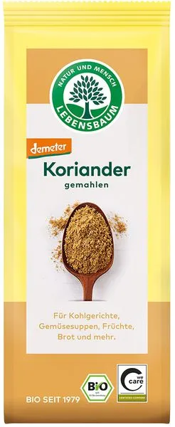 Koriander, jahvatatud, biodünaamiline