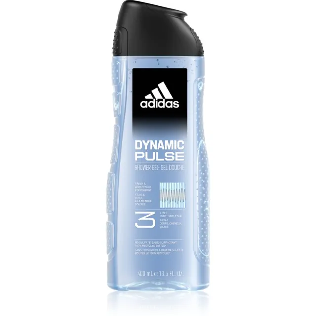 Adidas Dynamic Pulse Dušigeel näole, kehale ja juustele kolm-ühes 400 ml