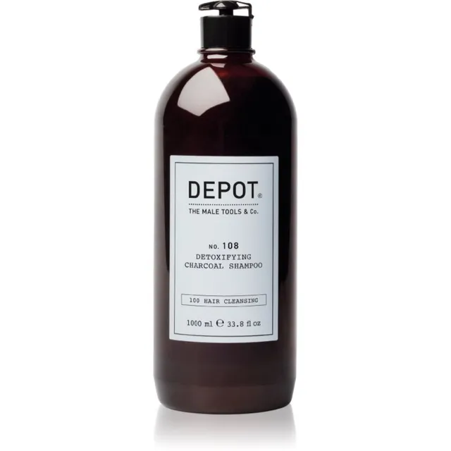 DEPOT NO. 108 DETOXIFYING CHARCOAL SHAMPOO Puhastav ja detoksifitseeriv šampoon kõigile juuksetüüpidele 1000 ml