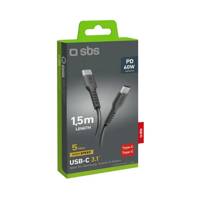 Kaabel USB-C - USB-C 1,5m, SBS, 1 tk