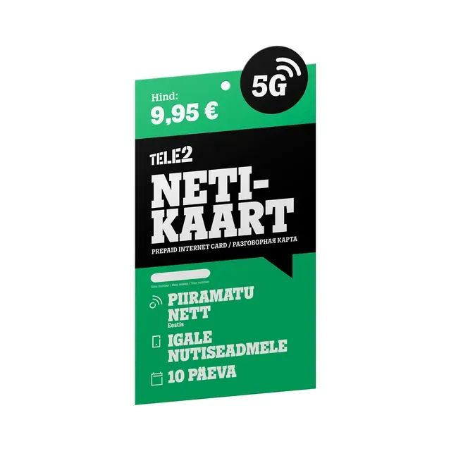 Internetikaart 9,95, TELE2, 1 tk