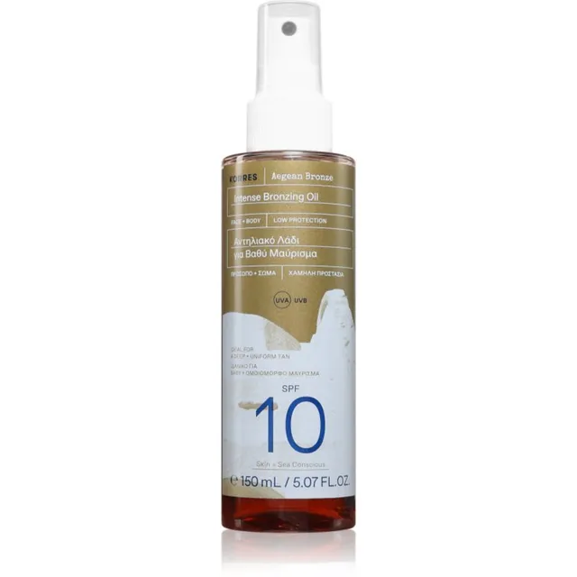 Korres Aegean Bronze Päikeseõli sügavama päevituse jaoks SPF 10 150 ml