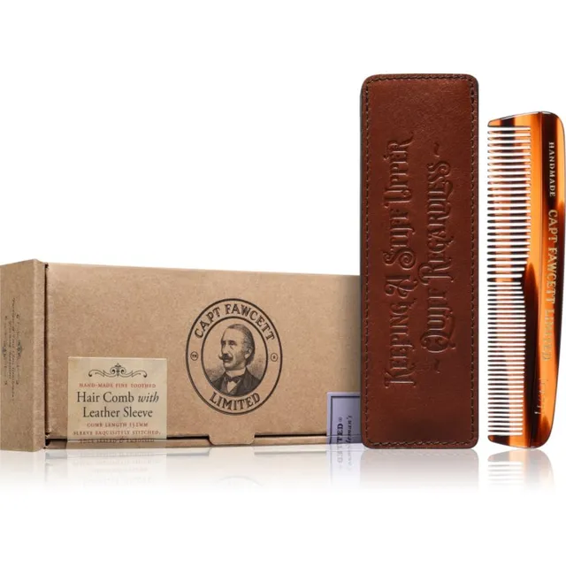 Captain Fawcett Accessories Hair Comb with Leather Case Habemekamm koos ümbrisega 1 tk