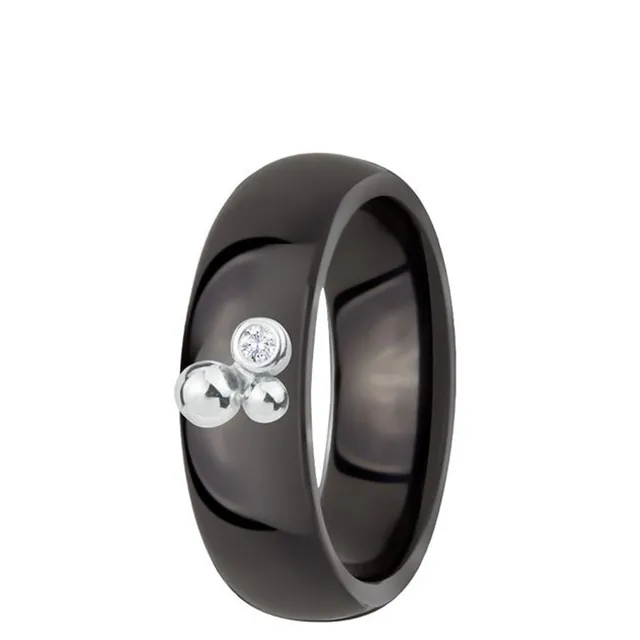 DONDELLA Ceramic Bubbles Black Ring (6mm) 16.5