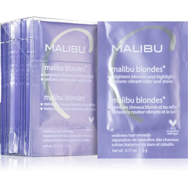 Malibu C Wellness Hair Remedy Malibu Blondes Intensiivhooldus blondidele ja triibutatud juustele 12x5 g