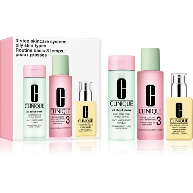 Clinique 3 Steps Skincare Systeme Oily Skin Types Kinkekomplekt rasusele nahale