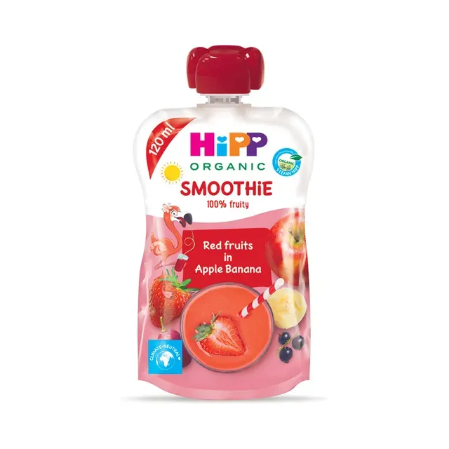 Õuna-banaani smuutijook punaste marjadega mahe 6+, HIPP, 120 ml