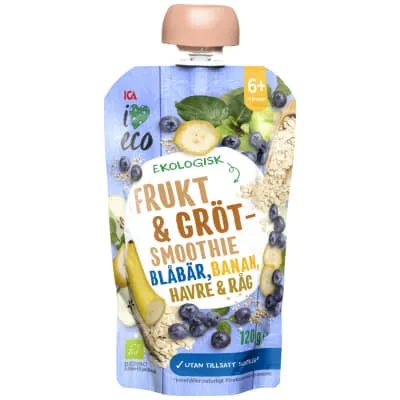 Püree I Love Eco mustikate ja banaanid. 120g