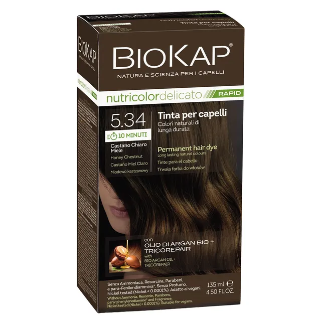 BIOKAP Nutricolor Delicato Rapid 5.34 Permanent Hair Dye 135ml