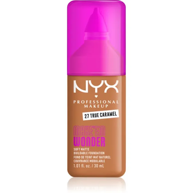 NYX Professional Makeup Make ‘Em Wonder Kerge matistav jumestuskreem varjund 27 True Caramel 30 ml