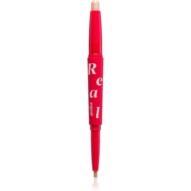 espoir Real Eye Dual Stick Kauapüsiv pliiats-lauvärv highlighteriga (valgustpeegeldav toode, mis rõhutab nokontuure) varjund 02 Peach Beam 0.5 g