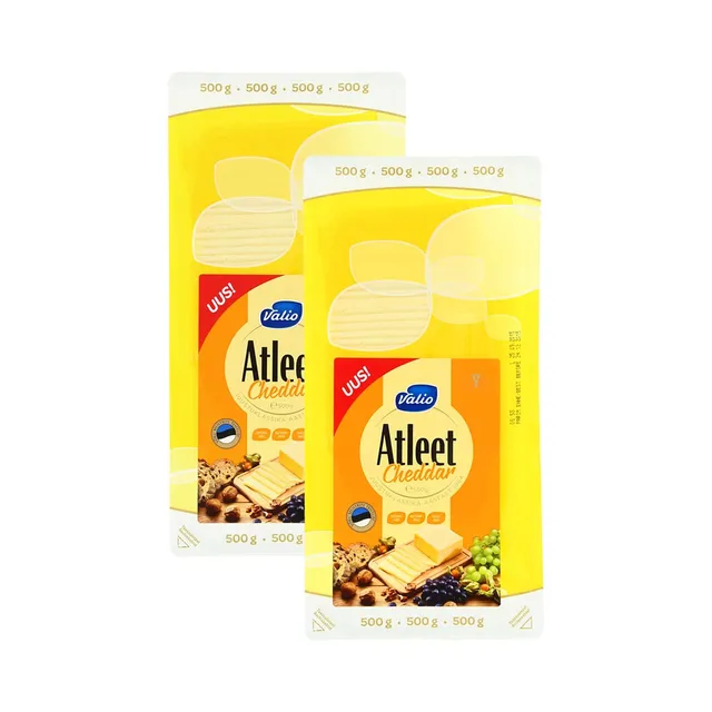 HULGI Juust atleet cheddar viilutatud 2tk, VALIO, 2 x 500g
