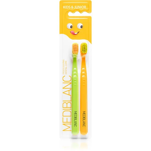 MEDIBLANC KIDS & JUNIOR Ultra Soft Laste hambahari ultra Soft Green, Orange 2 tk