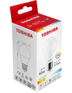 Toshiba LED 4,7W (40W) E27 soe valge A60 matt 470lm