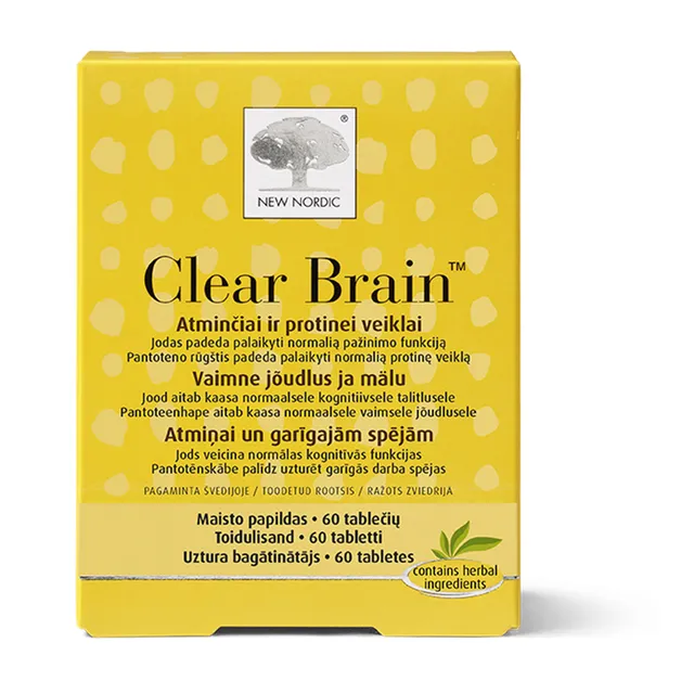 Clear Brain toidulisand mälu turgutamiseks 60tk
