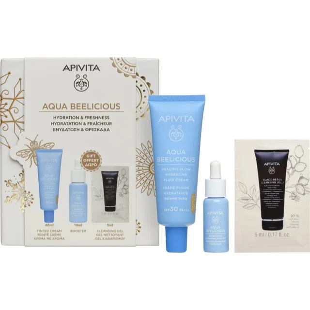 Apivita Aqua Beelicious Hydration & Natural Coverage Set jõulukinkekomplekt sära andmiseks ja niisutamiseks