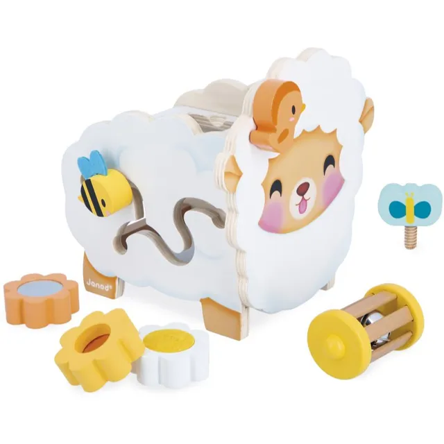 Janod Multi-Activity Sheep aktiveeriv mänguasi puidust 12m+ 1 tk