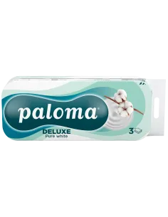 Paloma tualettpaber Deluxe puhasvalge 10 rulli 3-kihiline