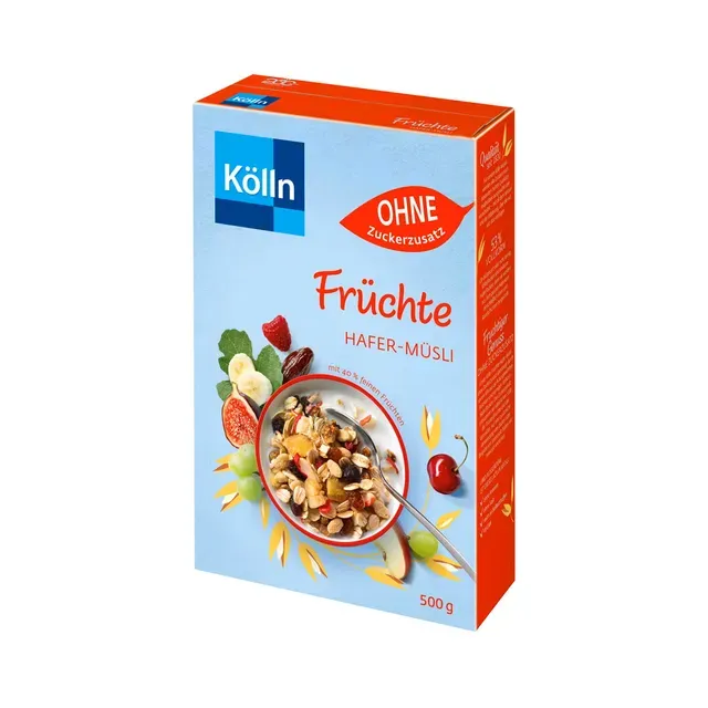 Müsli puuviljadega, ilma lisatud suhkruta, KÖLLN, 500g