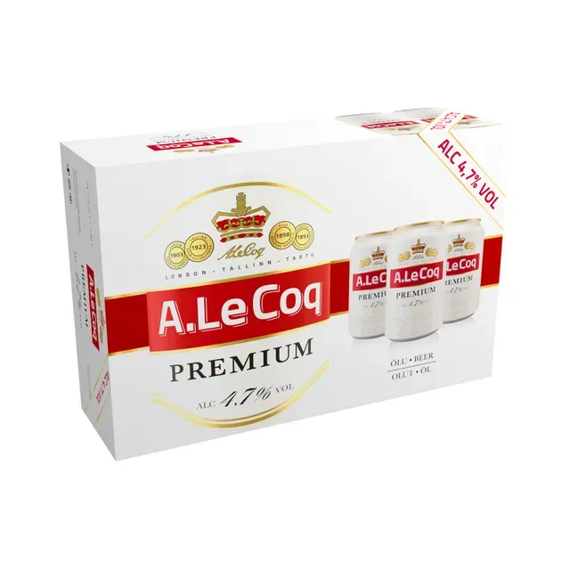 Õlu Premium 24-kohver, A. LE COQ, 24 x 330 ml