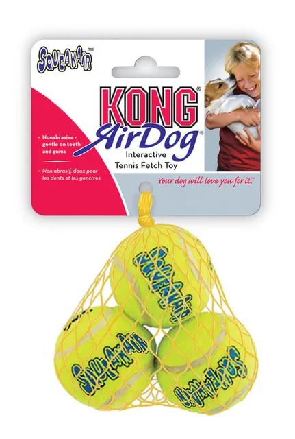 KONG Squeakair Tennis Ball koera mänguasi, M, 3 tk