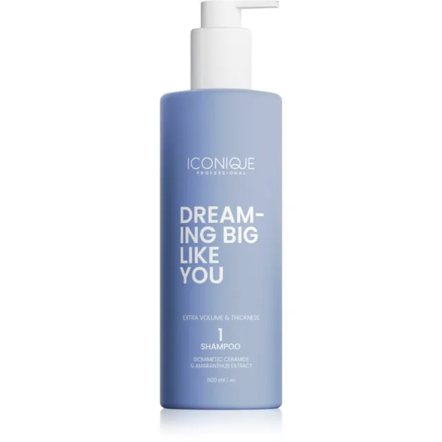 ICONIQUE Professional DREAMING BIG LIKE YOU Volume & Thickness Šampoon maksimaalse kohevuse jaoks õhukestele juustele 500 ml