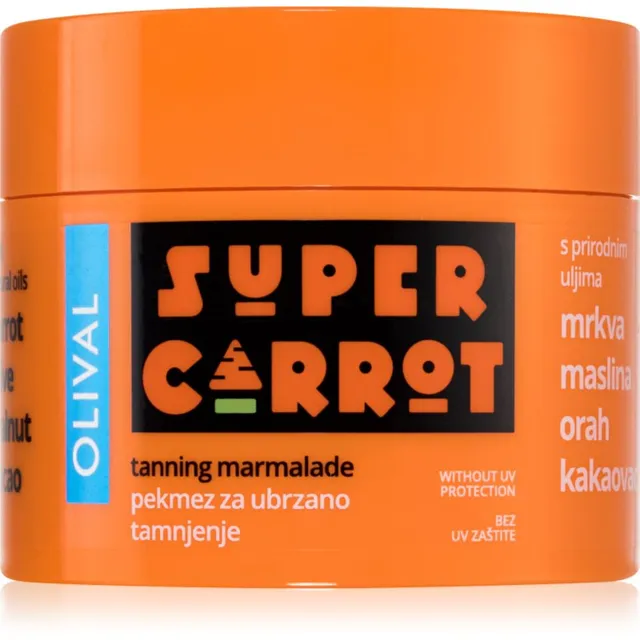 Olival SUPER Carrot Tanning Jam Näo ja keha päevituse kiirendaja ilma päikesekaitsefaktorita 100 ml