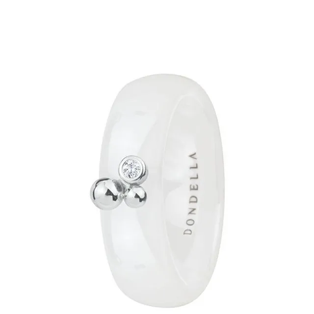 DONDELLA Ceramic Bubbles White Ring (6mm) 15.25
