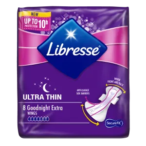 Hügieenisidemed Ultra Thin Goodnight Extra 3mm, LIBRESSE, 8 tk