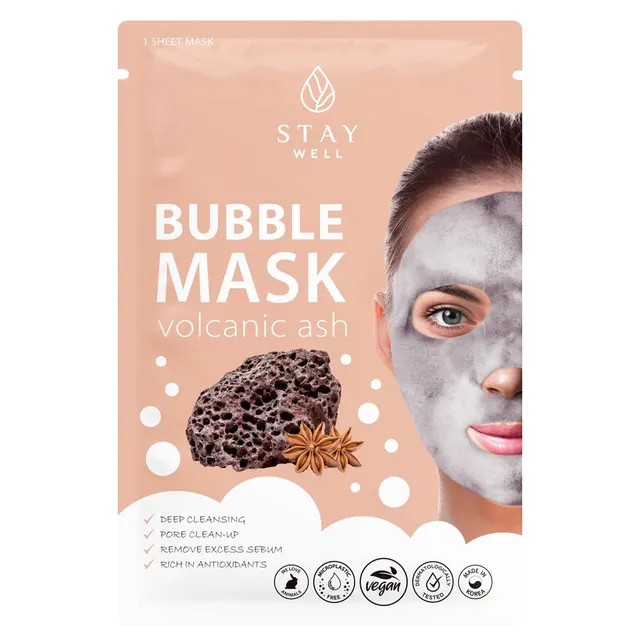 STAY WELL Deep Cleansing Volcanic Ash Bubble Sheet Mask 20g