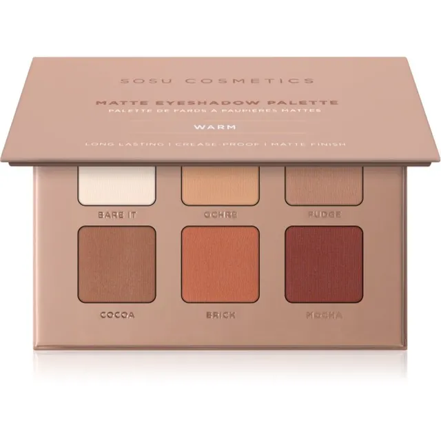 SOSU Cosmetics Matte Eyeshadow Palette Lauvärvipalett varjund Warm 6x1.3 g