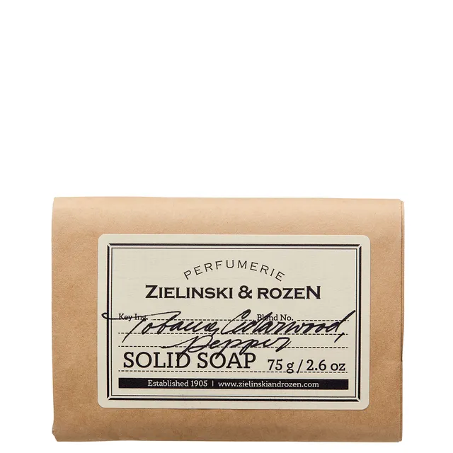 ZIELINSKI & ROZEN Tobacco, Cedarwood, Pepper Solid Soap 75g