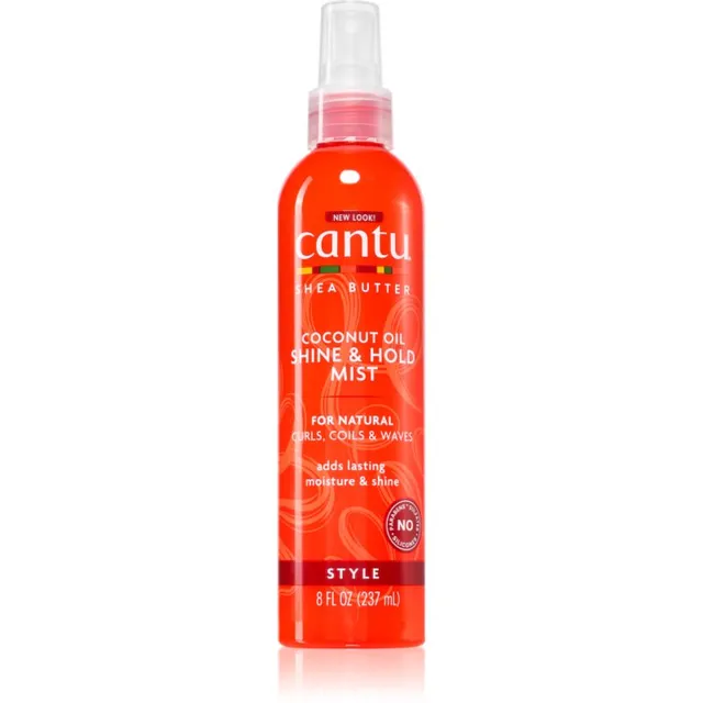 CANTU Shea Butter Shine&Hold mist Niisutav udupihusti sära lainelistele ja lokkis juustele 237 ml