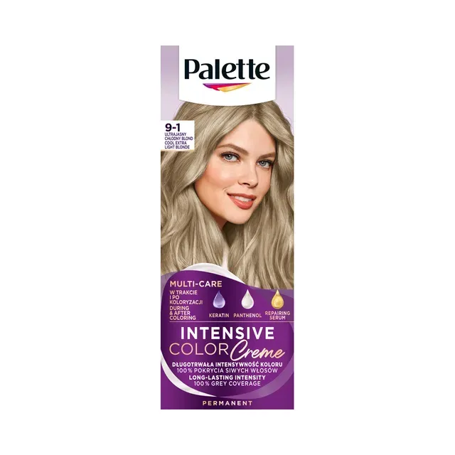 Püsivärv Intensive Color 9-1 Ekstrahele Külmblond, PALETTE, 1 tk