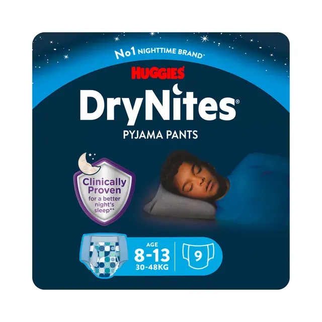 Püksmähkmed Dry Nites poistele 30-48 kg, HUGGIES, 9 tk