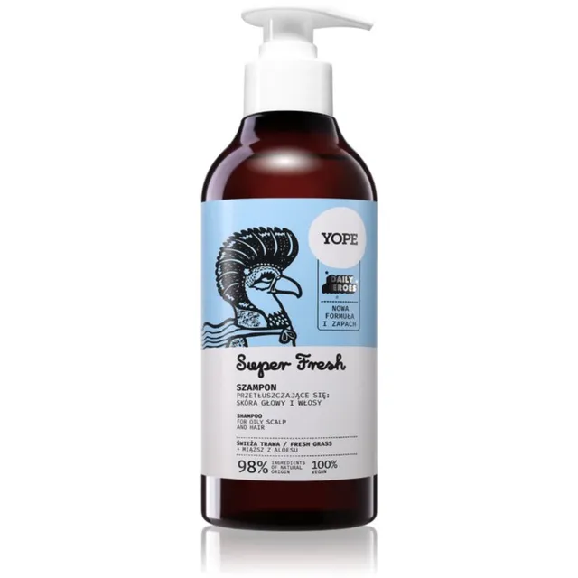 Yope Daily Heroes Fresh Shampoo Fresh Grass Värskendav šampoon rasustele juustele ja peanahale 300 ml