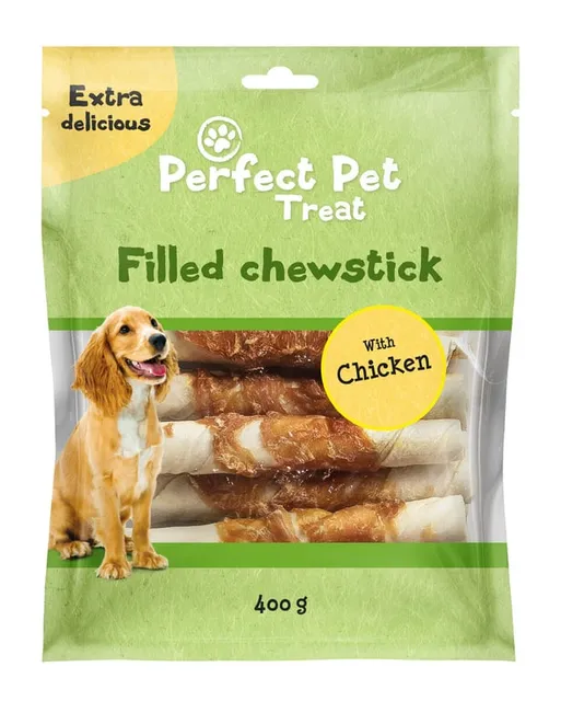 Perfect Pet Filled Wrap koera närimispulk, kana, 400 g