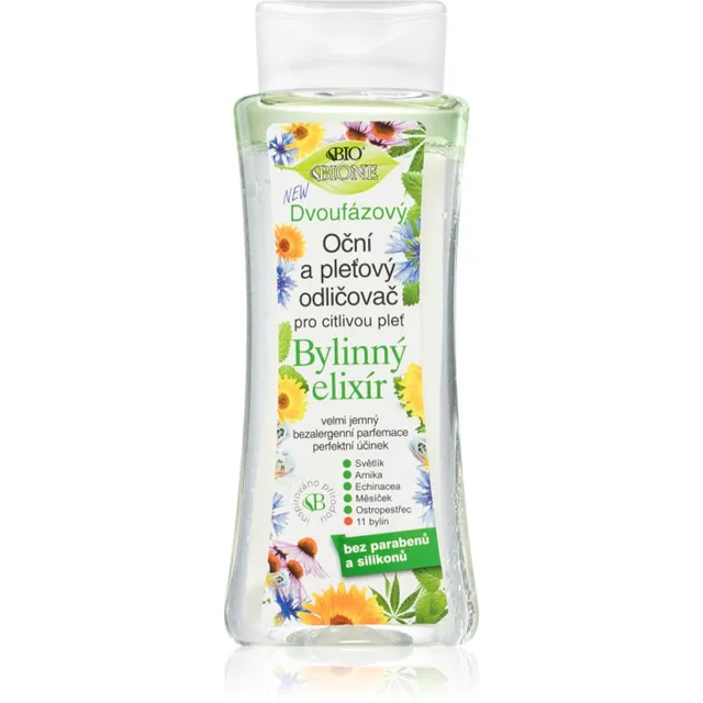 Bione Cosmetics Herbal Elixir Kahefaasiline meigieemaldusemulsioon silmade piirkonnale 255 ml