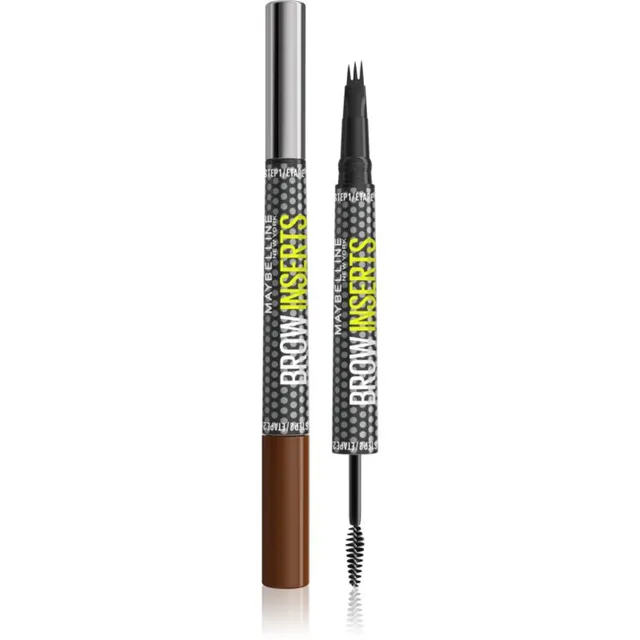 MAYBELLINE NEW YORK Brow Inserts Kulmupliiats kaks-ühes pintsliga varjund 4 Medium Brown 1.25 ml
