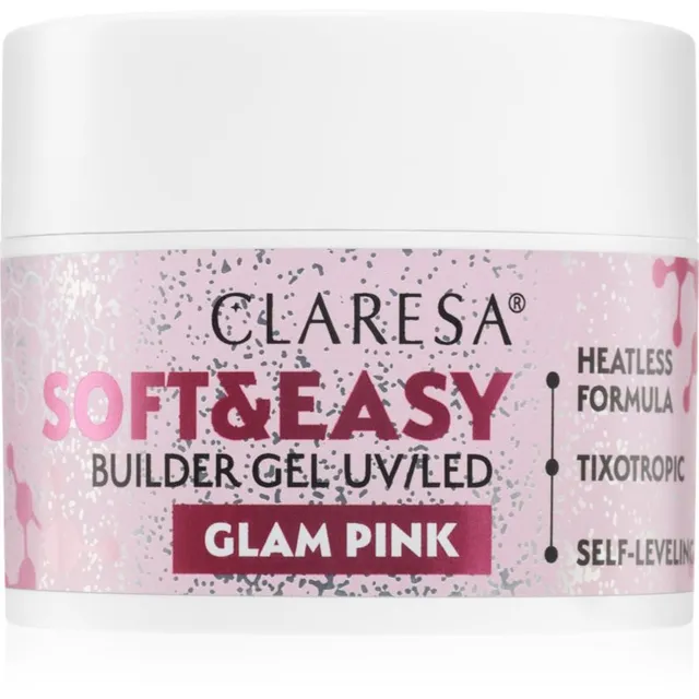 Claresa Soft&Easy Builder Gel Geeli aluskiht küüntele varjund Glam Pink 45 g